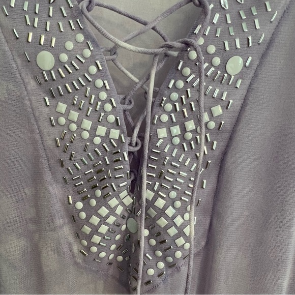 Beach Lavendar Sheer top - Picture 3 of 6